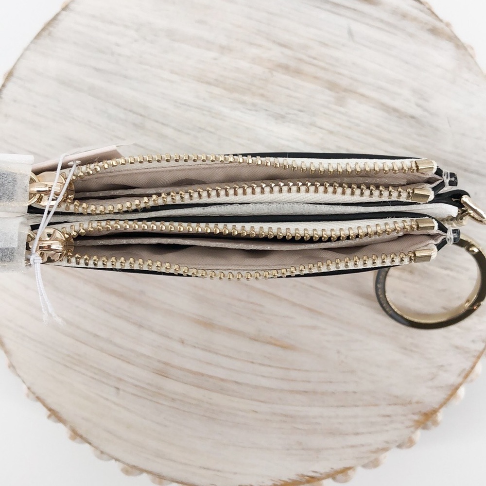 Kate Spade Black White Lucky Draw Double Zip Coin - Picture 8 of 9